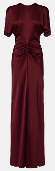 Source garment: burgundy satin dress